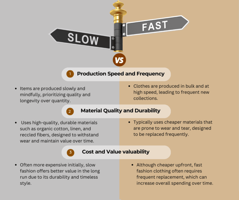 Differences between Fast fashion vs slow fashion image