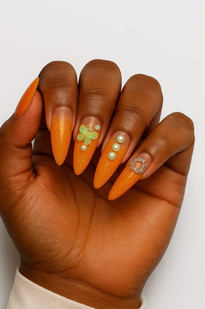 Foil flakes jelly nails