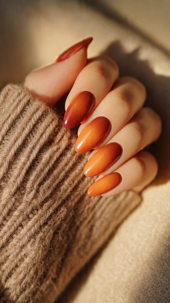 Pumpkin Orange fall nails