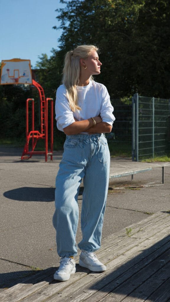 high waist relaxed jeans