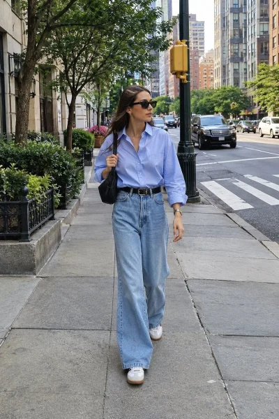 Button down shirt fal work outfit
